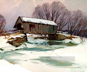 sn018B impressionism scenery snow Oil Paintings